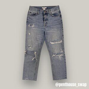 Distressed Relaxed Fit Jeans, Size 27